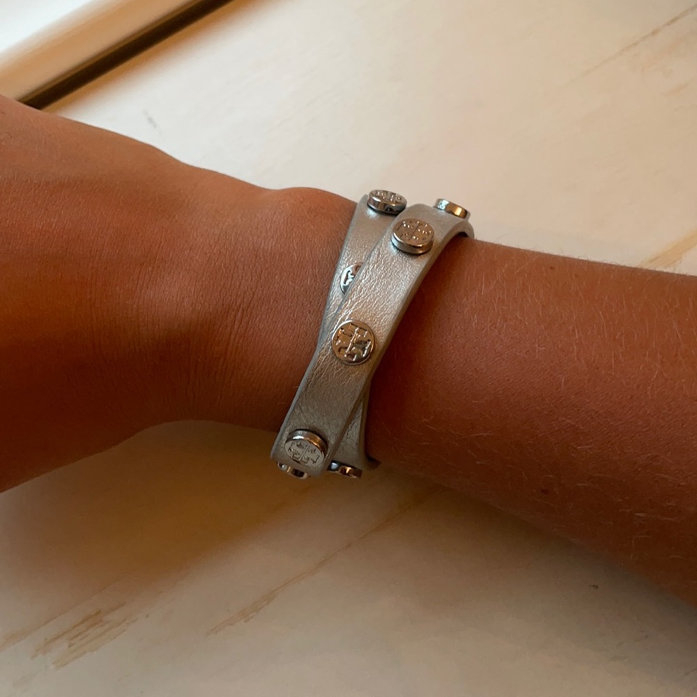 Tory Burch Silver Wrap Bracelet & Bag